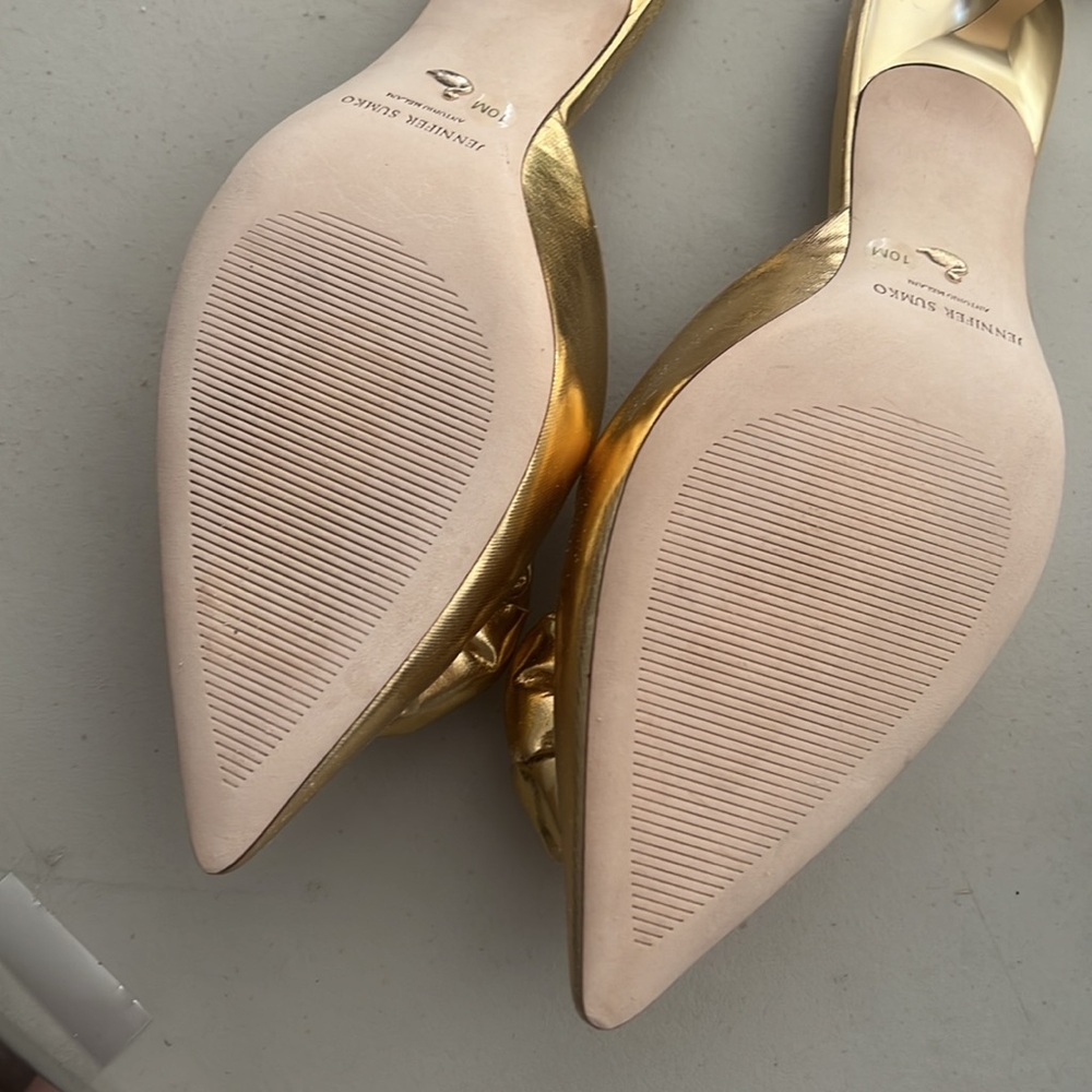 NWOB $129 Antonio Melani x Jennifer Sumko Jensy Metallic Flower Dress Mules - Picture 8 of 10